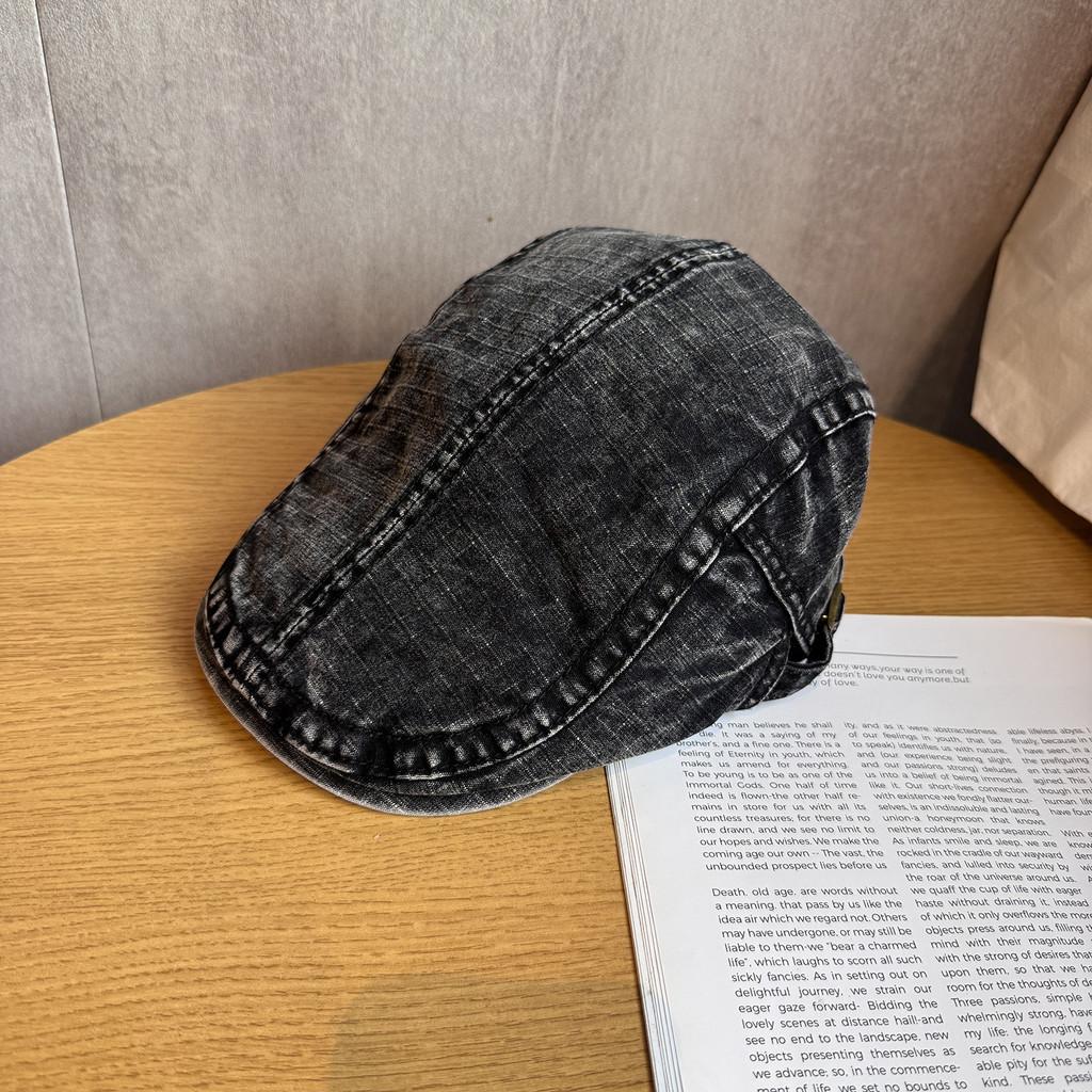 Retro Solid Color Toned Cotton Twill Cap Sunshade Casual Artistic Travel Hats