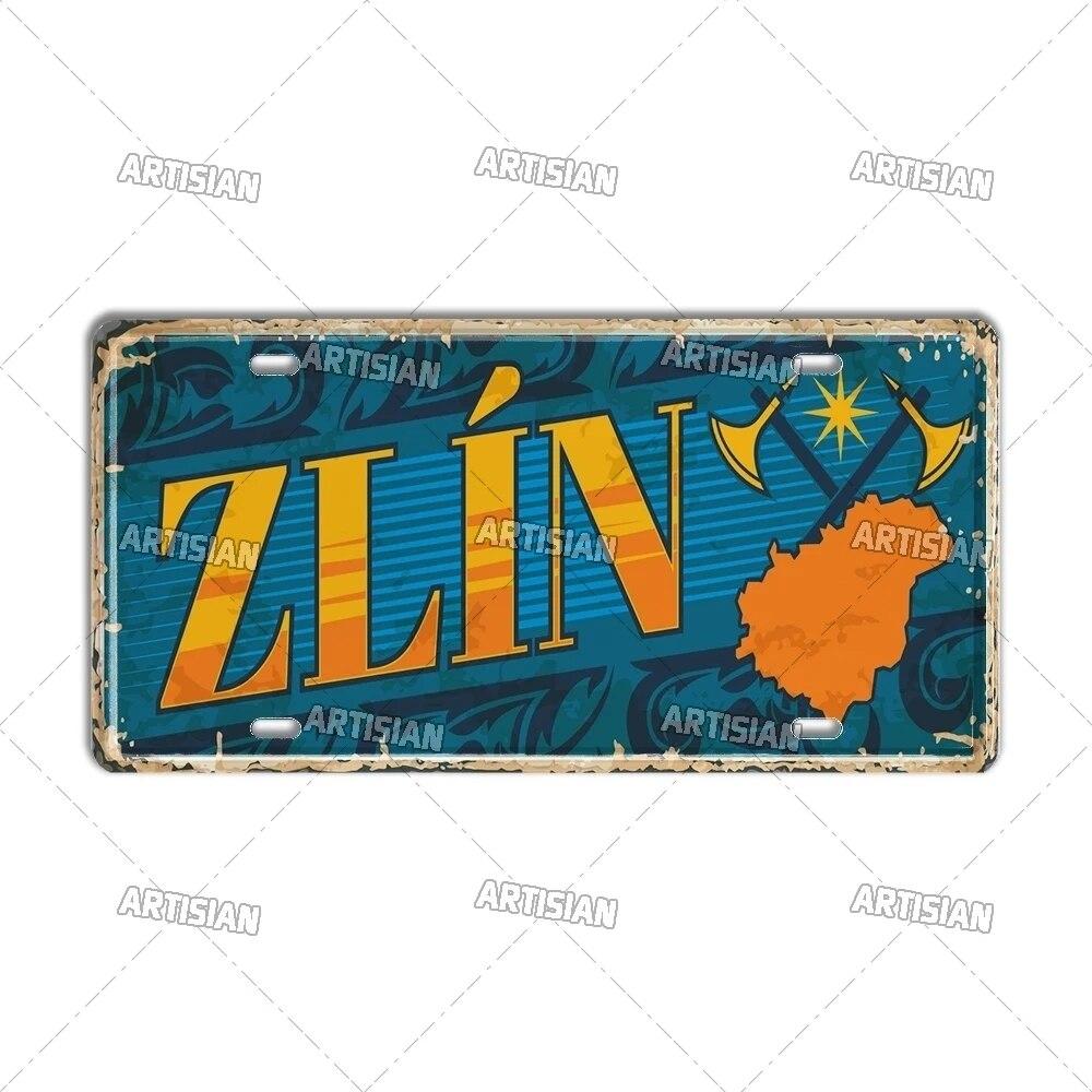 Artisian CZECH MINSK MOSCOW Ctiy Russia Travel Metal Sign Landmark Tin Plaque License Plate Car Plate Wall Decor Garage Bar