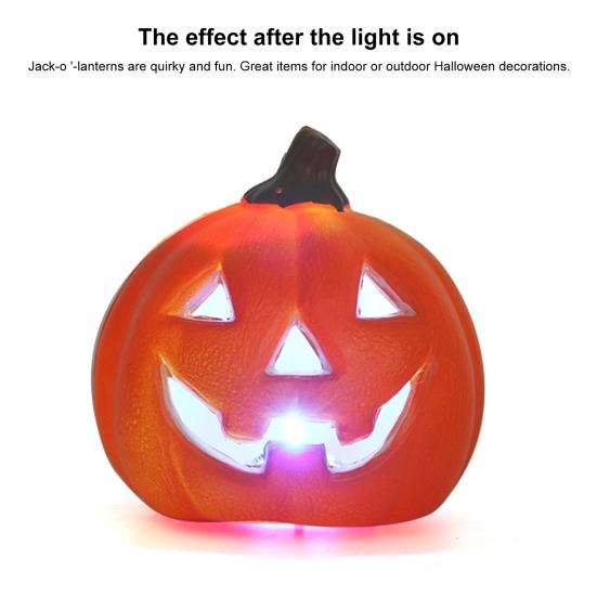 Фонарь из тыквы на Хэллоуин, украшение на батарейках, полая пластиковая тыква, украшение для наружного внутреннего декора