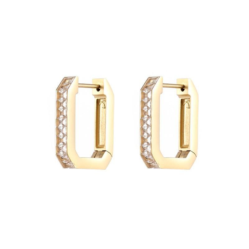 Новые серьги из титановой стали европейские и американские легкие роскошные серьги высокого уровня из титановой стали с бриллиантами квадратного цвета высокого уровня