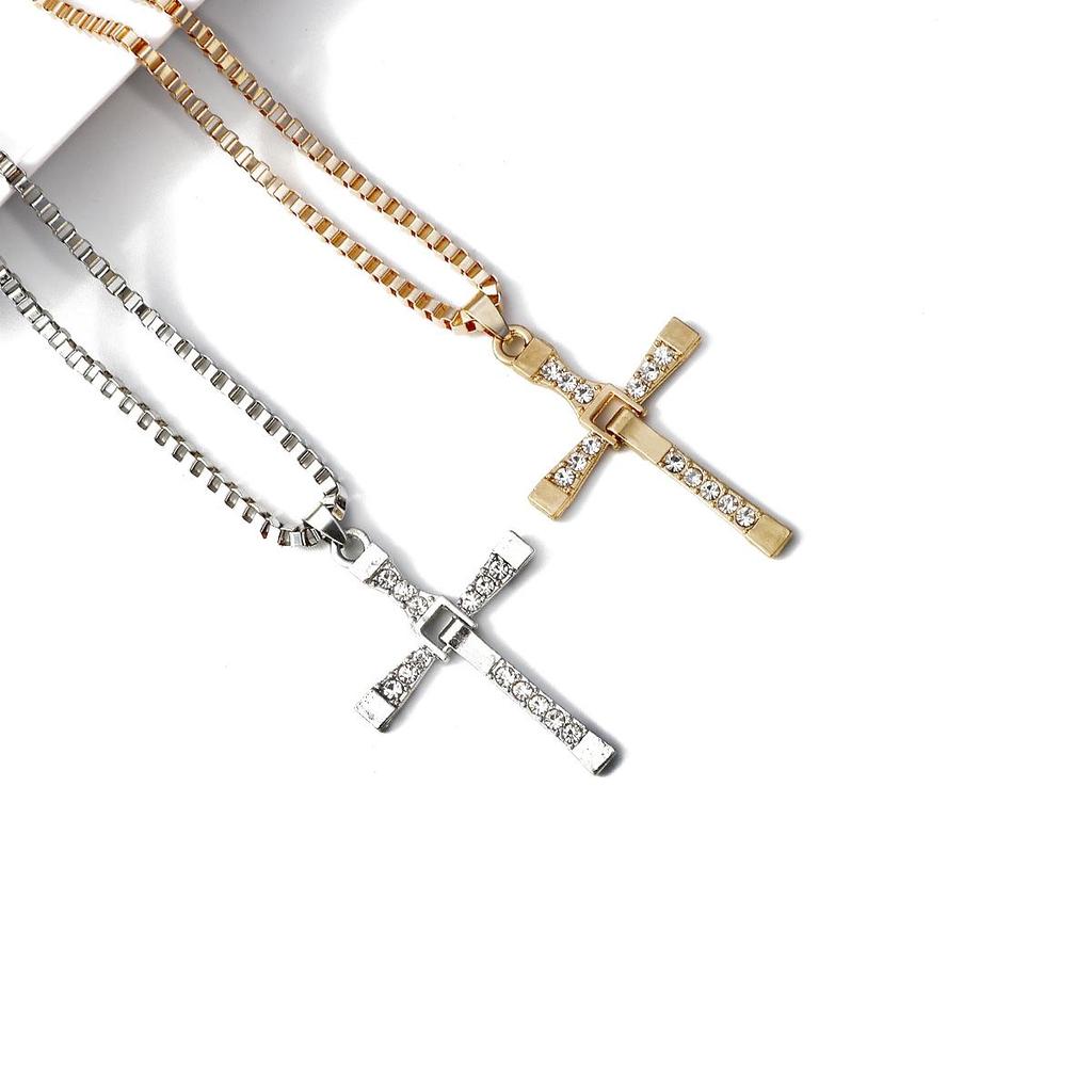 New Hot Style Men Fashion Jewelry Gifts The Fast and the Furious Toretto Cross Charms Necklace Long Necklaces