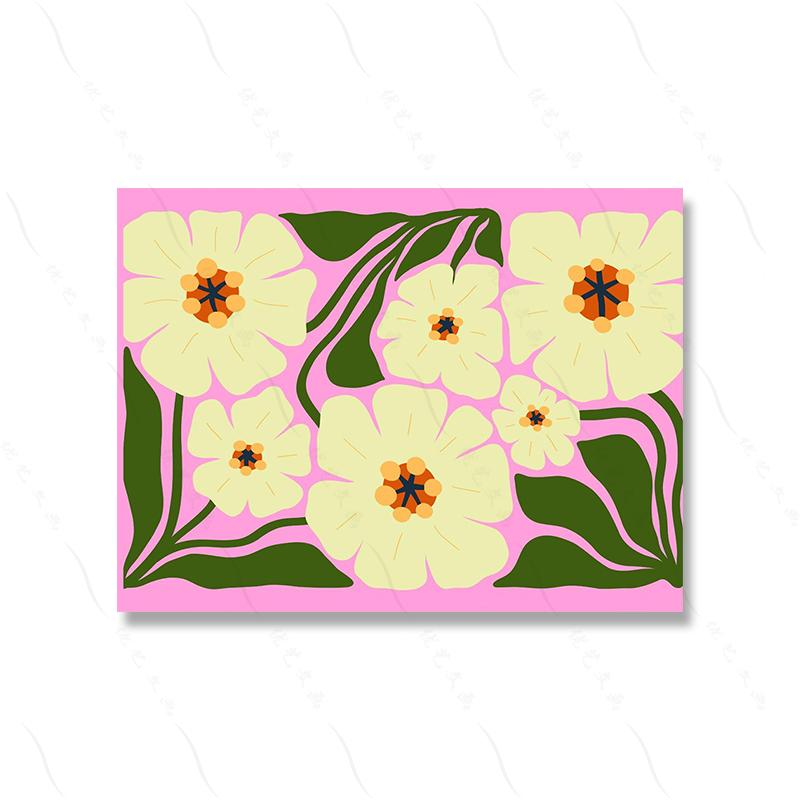 Colorful Pastel Canvas Painting Aesthetic Posters Pink Bear Abstract Art Flower Butterfly Prints Wall Nursery Living Home Decor