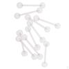 10pcs Transparent Acrylic Ball Tongue Nipple Bar Ring Barbell Body Piercing