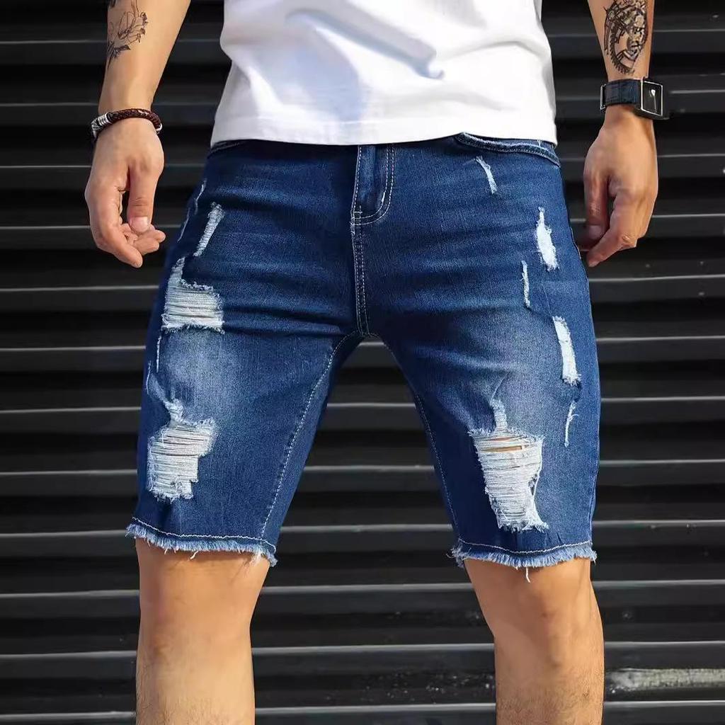 Men's Slim Fit Ripped Denim Casual Shorts - Summer Style