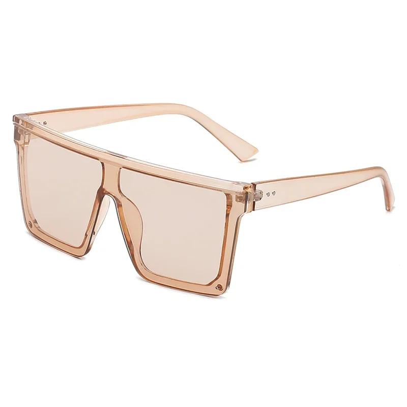 Oversized Square Sunglasses For Women Men Fashion Siamese Lens Style Flat Top Shield Shades