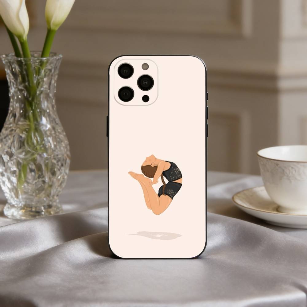 Чехол для телефона GYM Girl G-Гимнастическое искусство Для iPhone 17,16,15,14,13,12,11 Plus,Pro Max,XS,Мягкий силиконовый Черный чехол