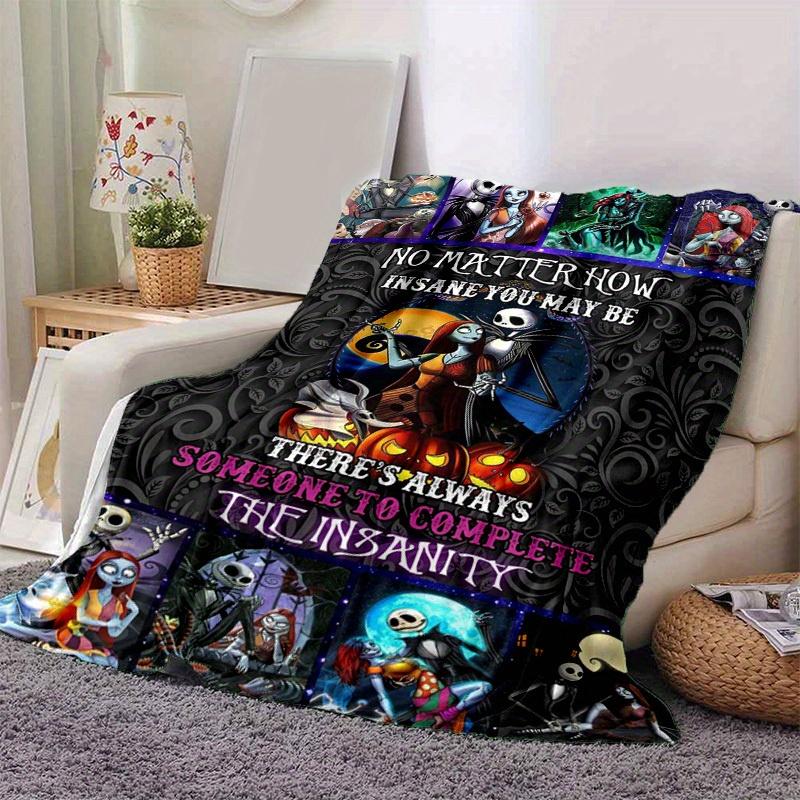 1pc. Halloween Nightmare Before Christmas Jack Skellington Sally Home Decorative Blanket, Perfect for All Seasons, Cozy and Soft Throw Blank