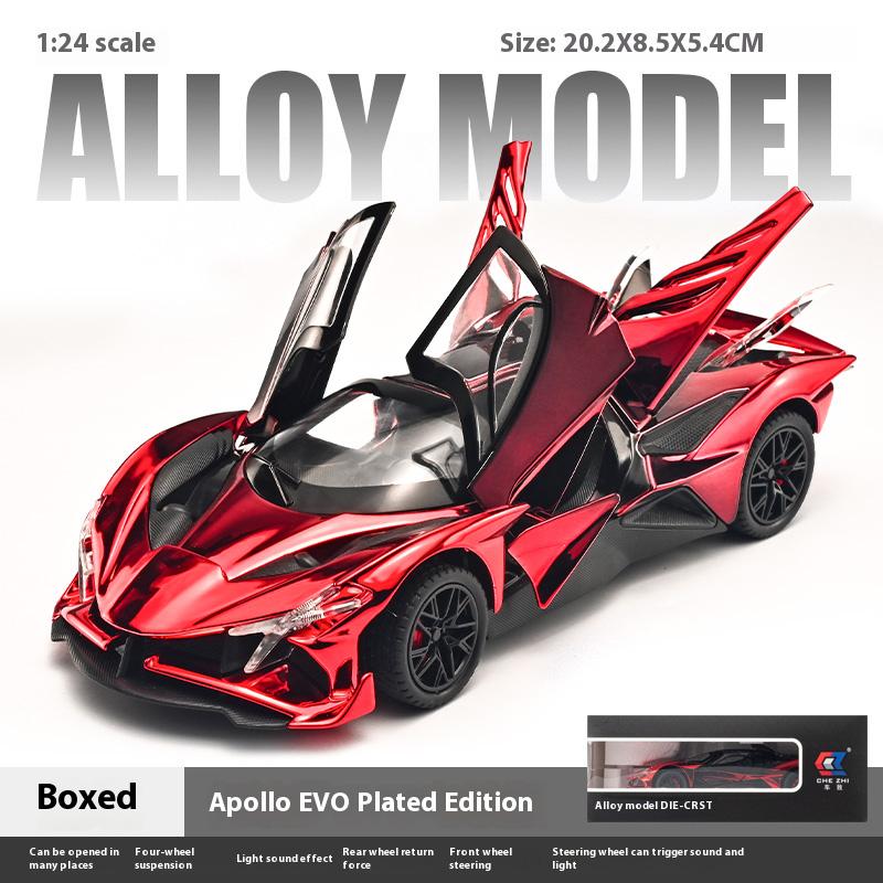 Simulation 1/24 Apollo EVO Plating Alloy Car  Sound and Light Children's Toy Car  Sports Car Model Collection Ornament Gift
