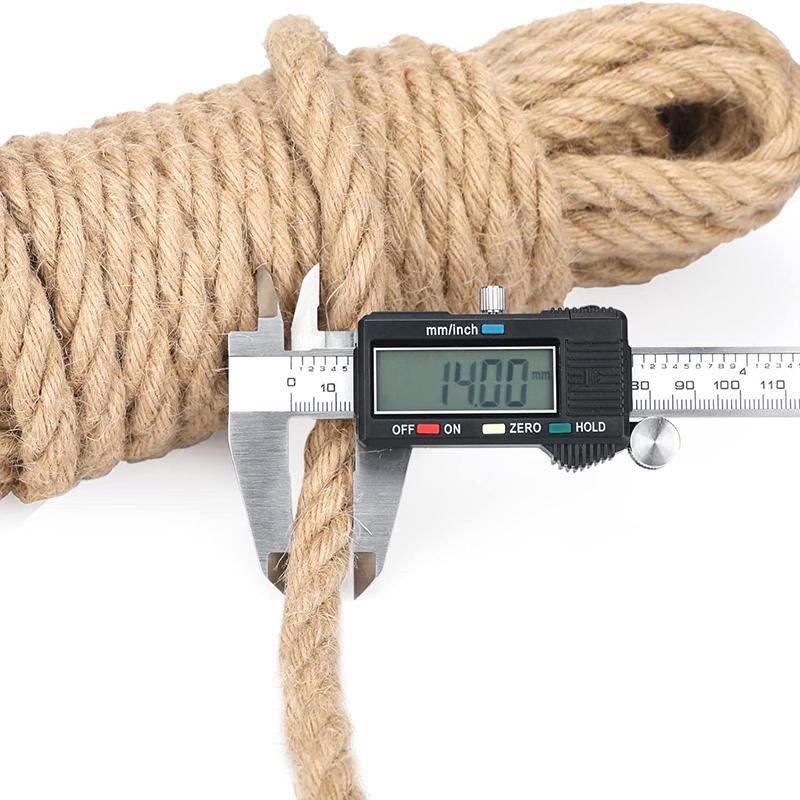 10M Natural Vintage Jute Rope String 10/12/14mm Hemp Twisted Cord Macrame String Pet Scratching Handmade DIY Craft Decoration