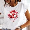 (Asian Size) T Shirt Female Women Tee Top Clothing Casual Cartoon Cute Love Flower Fashion Short Sleeve Print Lady Graphic T-shirts
