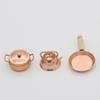 1:12 Dollhouse Miniature Bronze Frying Pan Pot Kettle Cooking Kit