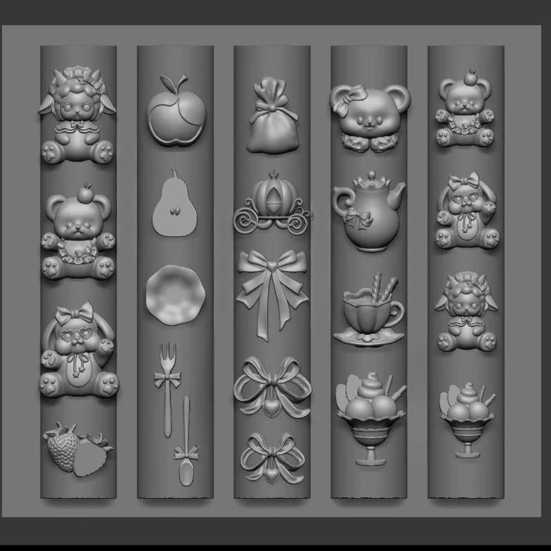 3D Силиконовая форма для дизайна ногтей, рельефный бант, клубника, барочный узор, маникюрные шаблоны, пластины, инструменты, аксессуары