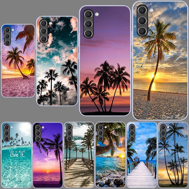 Летняя пляжная сцена на закате на море Пальма Чехол для телефона для Samsung A16 A17 A26 A36 A37 A56 A57 A12 A22 A32 A52S A07 A06 A02S A