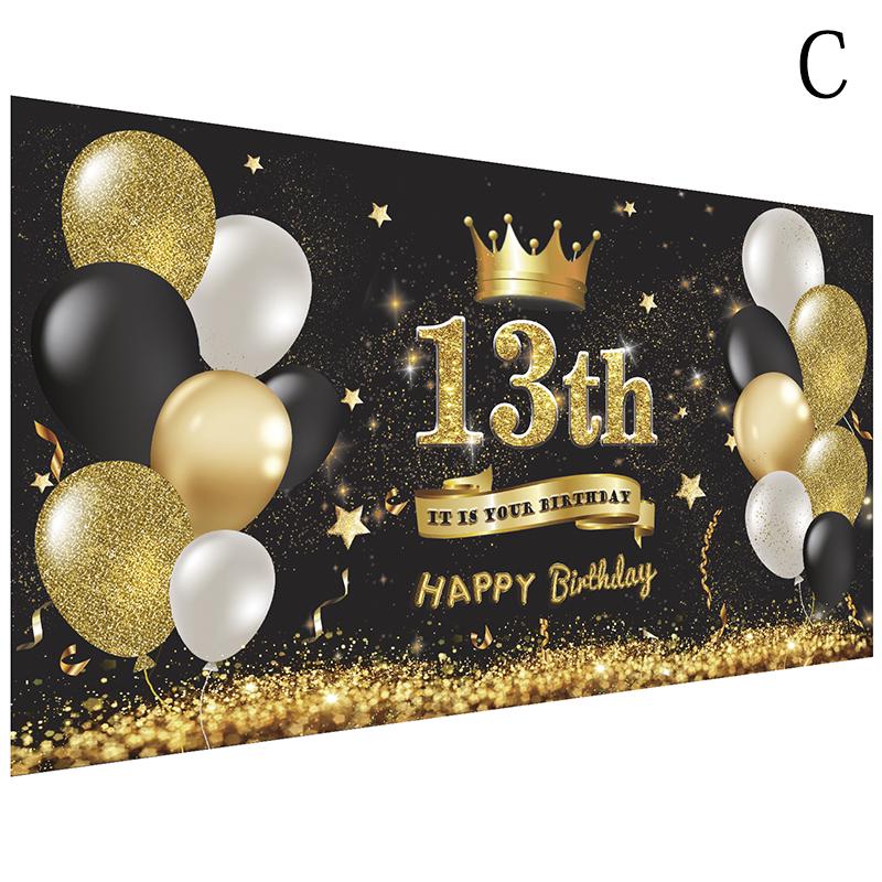 11 стилей Bday Party Decor Happy Birthday Backdrop Birthday Flag Balloons 18th 30th