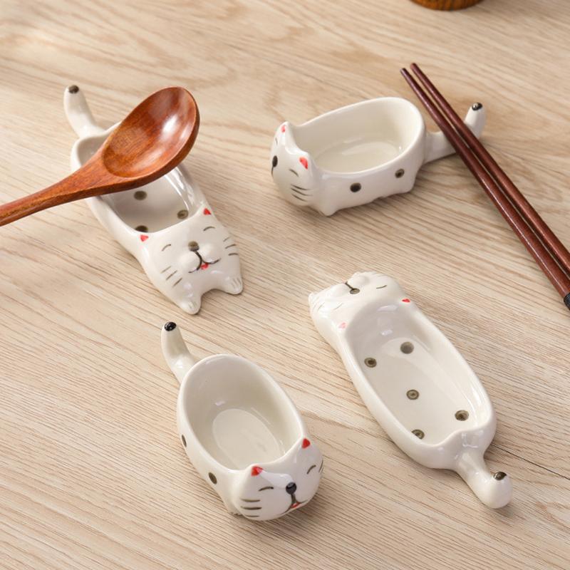 Kitchen Tableware Ceramic Dipping Bowls Seasoning Plate Cute Animal Cat Shape Tableware Soy Sauce Vinegar Snack Dish