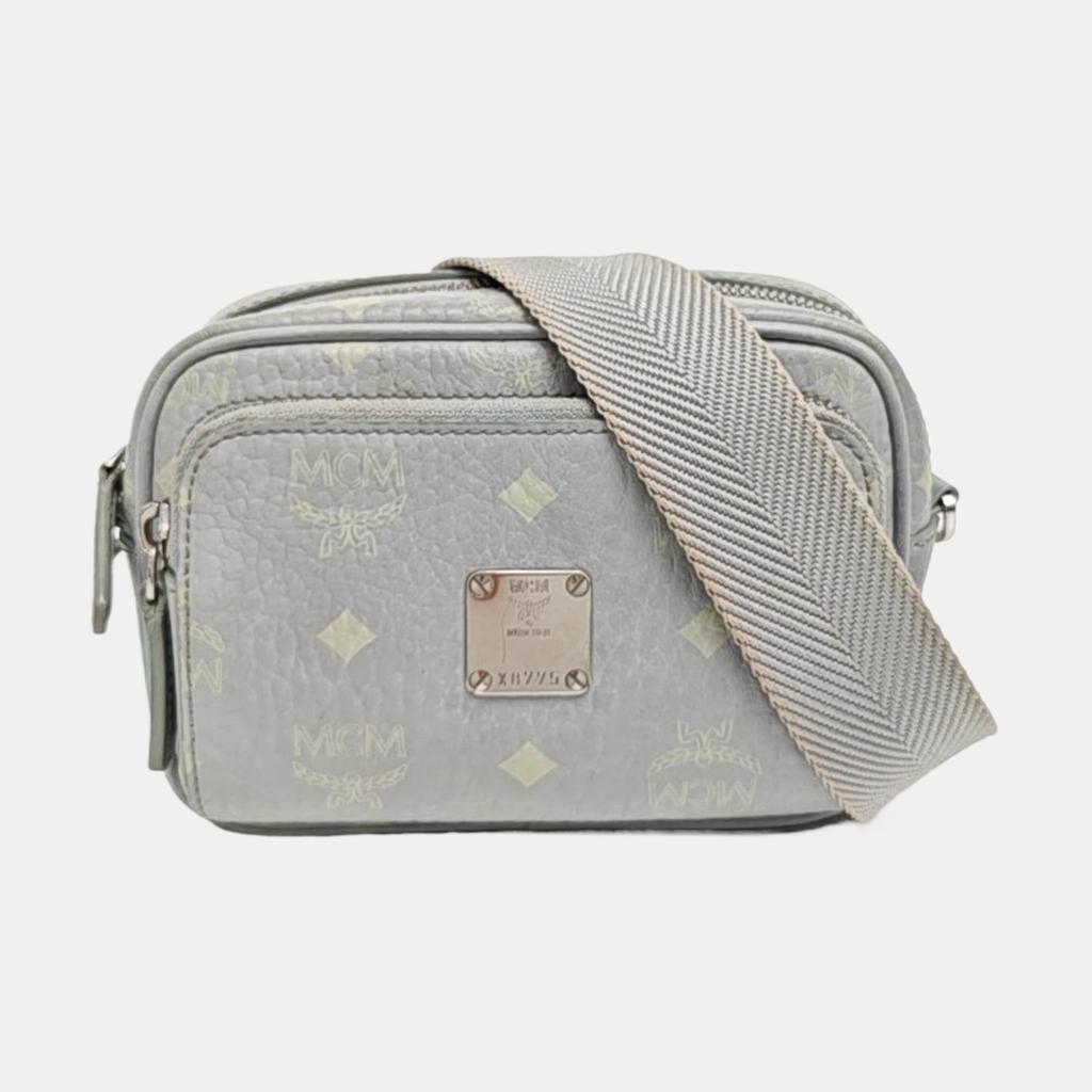 [Pre-Owned] Visetos Aren Monogram Print Trendy Nappa Leather Trim Crossbody Bag Super Mini - Very Good #C9IESM