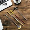 4Pcs/Set Wukong Golden Cudgel Rake Staff Kit Carved Journey To the West Character Weapon Ruyi Jingu Bang Monkey King Bar Golden Hoop Stick Model