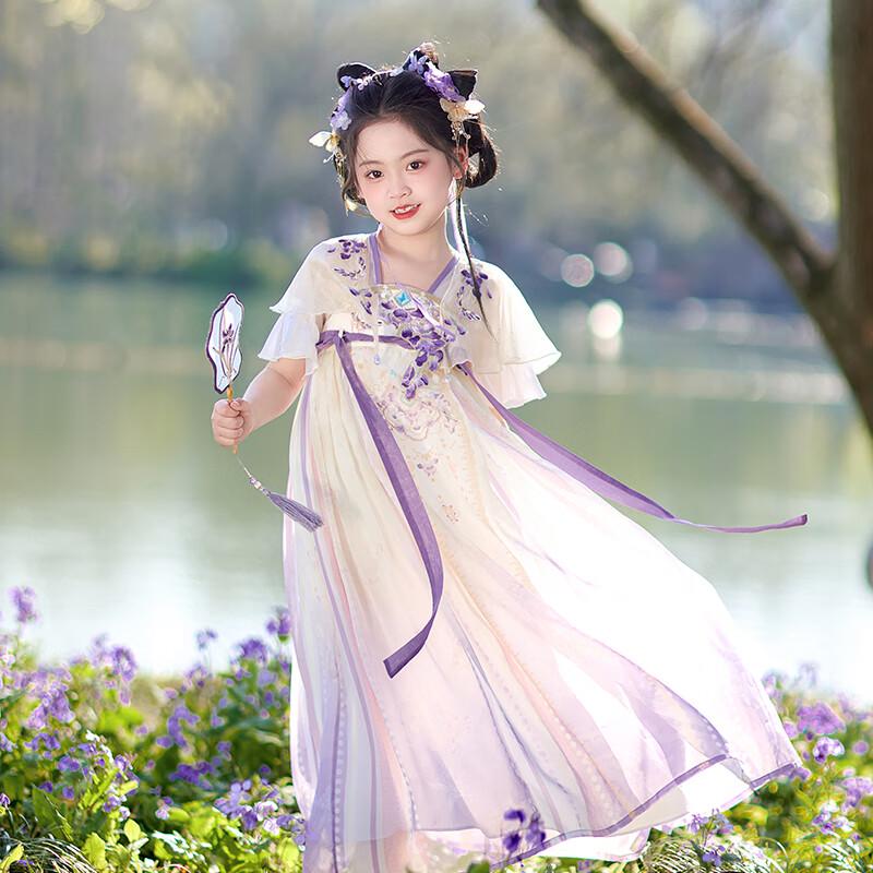 Летнее китайское платье-фея Hanfu для девочек Qibai