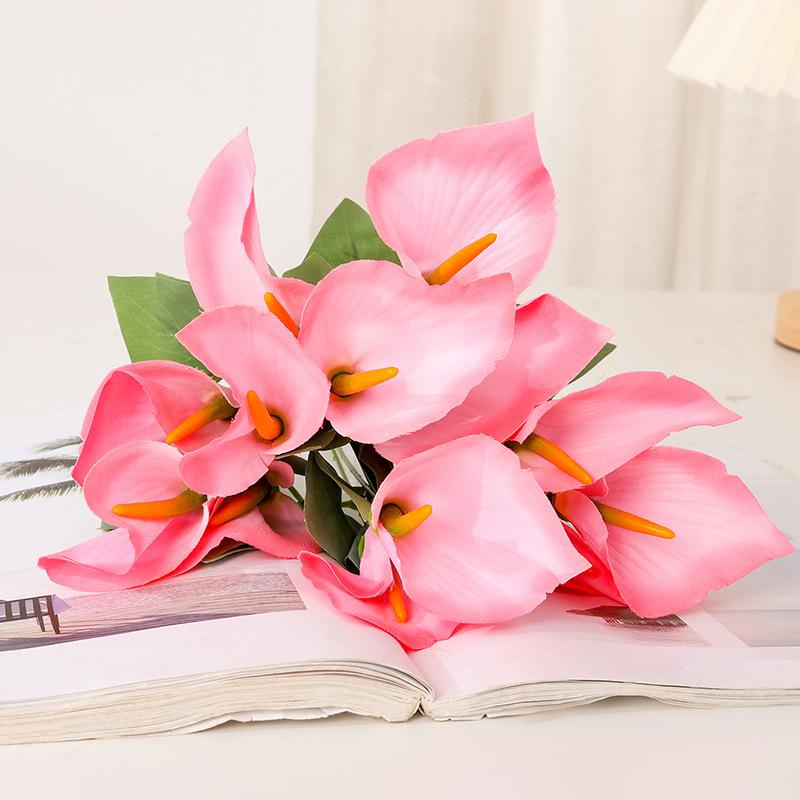 4 букета искусственных цветов, искусственные цветы каллы, настоящие искусственные цветы каллы, букет для дома, сада, вечеринки, свадьбы, центральный цветочный декор