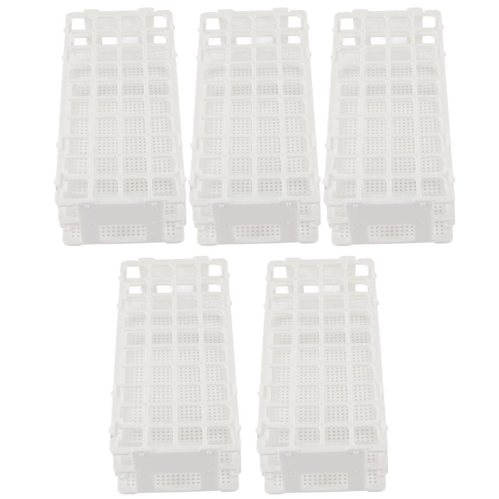 5Set 40‑Hole Plastic Test Tube Rack Assembled Detachable Sample Bottle Rack Holder for Laboratory 20x20mm