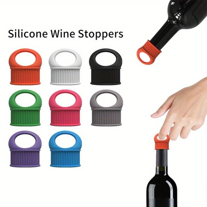Silicone Wine Stopper Caps Bottle Sealer Reusable Wine Bottle Stopper Champagne Stopper Beer Bottle Stopper for Home Kitchen Bar
