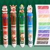 Yousheng Рождественская капибара шариковая ручка 10 цветов выдвижная мультяшная ручка плавное письмо праздничная канцелярская ручка подарок для детей студентов