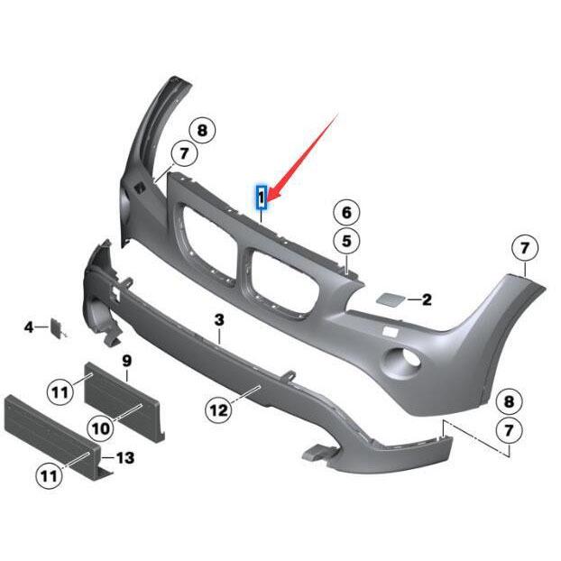 Передний бампер BMW X1 E84 (Без отверстий)