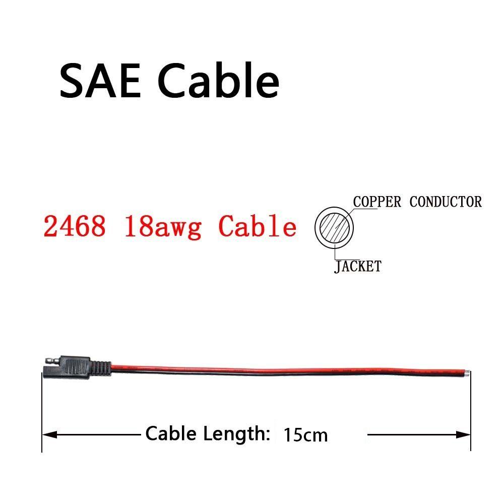 Starter Solar Panel Battery Plug Wire Power Automotive Cable Extension Cable SAE Connector Cable