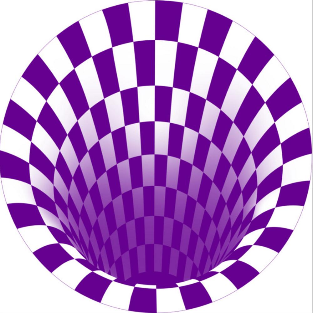 Ковер Stereo Vision, круглый черно-белый коврик для гостиной, 3D Illusion Vision, 3D ковер, ковер для домашнего декора