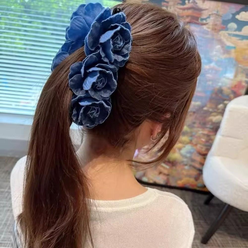 Камелия Женская Вертикальная Заколка Корейский Стиль Цветочная Плетеная Заколка для Волос Цветок Заколки-бананы Девочки