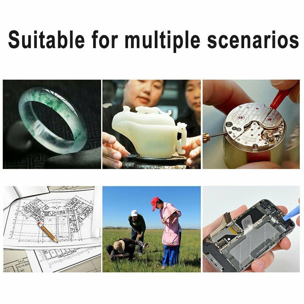 Лупа Оптические приборы Увеличительные стекла Ювелирный микроскоп Светодиодная подсветка Ремонт часов Оголовье