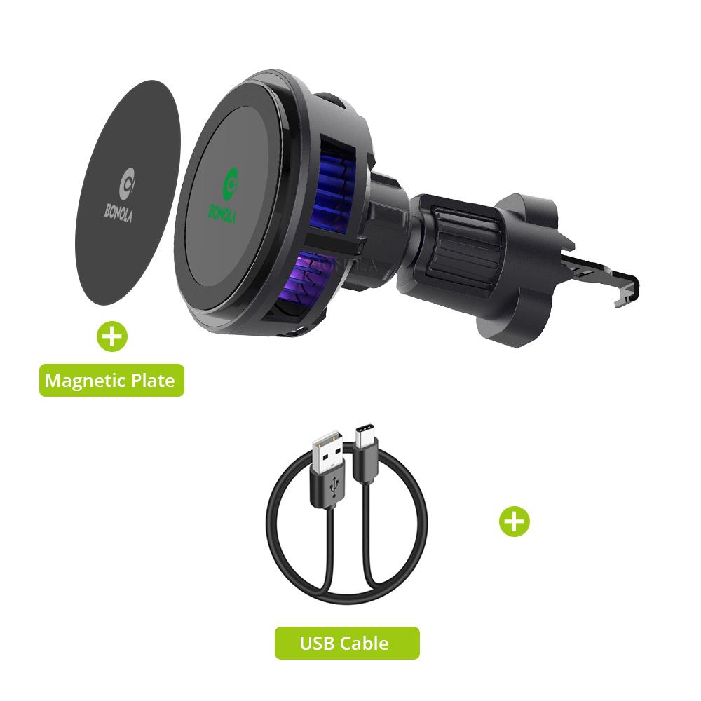 Автомобильное магнитное беспроводное зарядное устройство, охлаждающее крепление для Iphone 14 Pro Max/samsung/huawei Quick Phone, беспроводные зарядные устройства, автомобильный держатель