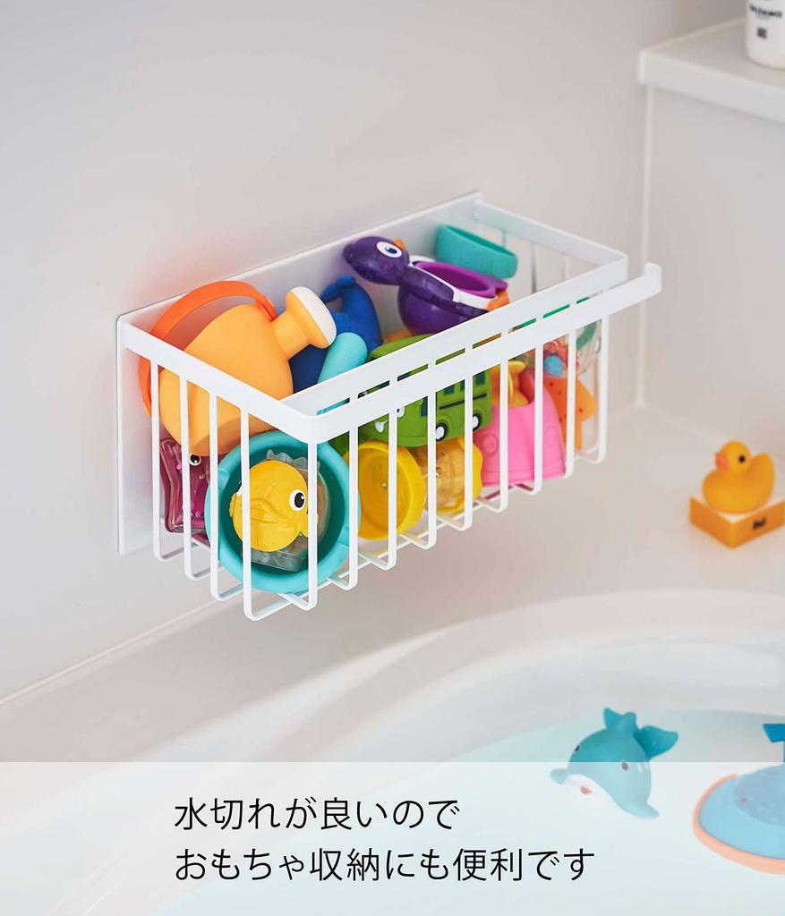 Магнитная полка Yamazaki Tower для ванной комнаты Ш31 х Г17 х Корзина для хранения 5542, Белая, Прибл.. H15см, Стойка,