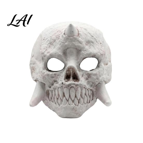 Scary Halloween Costume Mask Skeleton Mask Horror Fanged Skull Distressed Creepy for Parties Full Face Cosplay Party Props Vintage Style