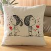 Couples Minimalist Creative Love Cotton Linen Cushion Cover Valentine Gifts Home Decorative Seat Sofa Throw Pillow Case Cojines