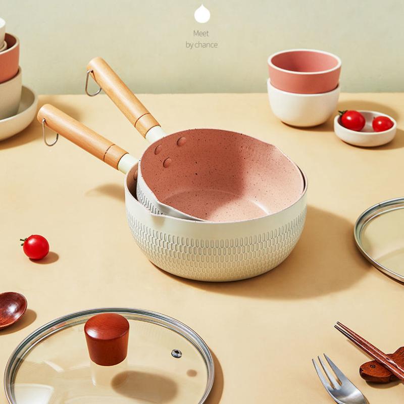 Японская каменная сковорода Майфан для снега, антипригарная сковорода, домашняя лапша, приготовление лапши быстрого приготовления, маленькая кастрюля, индукционная плита, кастрюля, маленькая кастрюля, кастрюля для молока, кастрюля