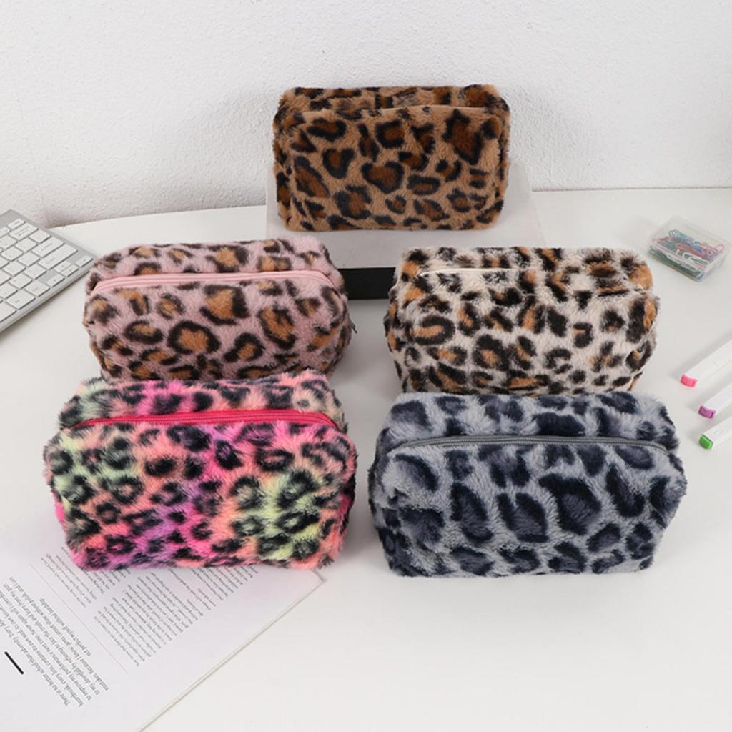Leopard Makeup Bags for Women Soft Travel Cosmetic Bag Organizer Case Lady Girls Make Up Case Necessaries Handbags Case