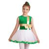 Girls Christmas Dance Dress Sleeveless Keyhole Back Patchwork Bow Sequin Design Leotard Party Costume Santa Theme
