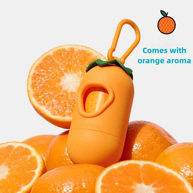 Оранжевая капсула туалет уличный толстый очищающий портативный пакет для фекалий милый питомец с ароматом чистящие средства подвесная пряжка товары для питомцев пакет для мусора