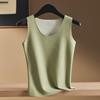 Women's Seamless Cashmere Silk Thermal Vest - Thick Velvet Warm Base Layer In Large Size