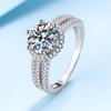 2CT 3CT 9MM Moissanite Silver Ring with Certificate S925 Jewelry Wedding Party Woman Gift