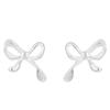 Banyan Tree S999 Silver Bowknot Earrings for Women – Comfortable for Sleeping, Perfect for Students & Girly Style.