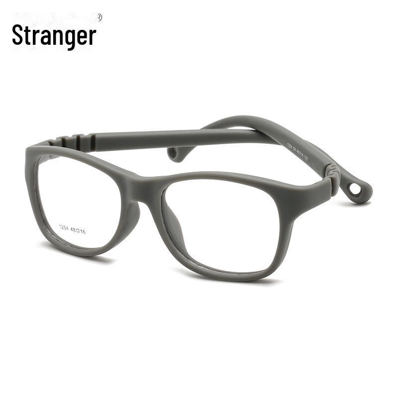 1254 Детская квадратная силиконовая безвинтовая оправа для очков для близорукости - без краски, европейский стандарт