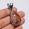 Natural Sunstone Gemstone 925 Silver Pendant Pear Shape Vintage Style Handmade Jewelry Silver Plated Pendant 1.7" WSJ-4930