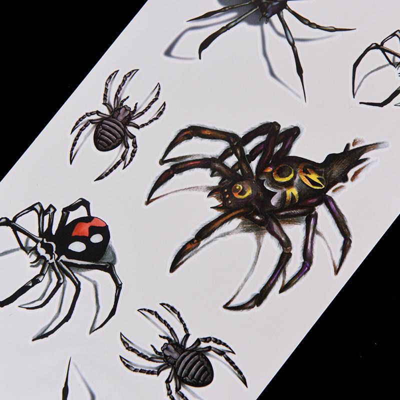 Наклейки на тело в виде паука, временные татуировки