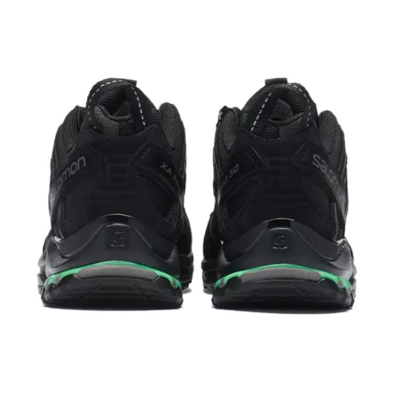 SALOMON XA PRO 3D Замша Устойчивые к истиранию Низкие уличные кроссовки Унисекс Черно-зеленые Кроссовки 474783