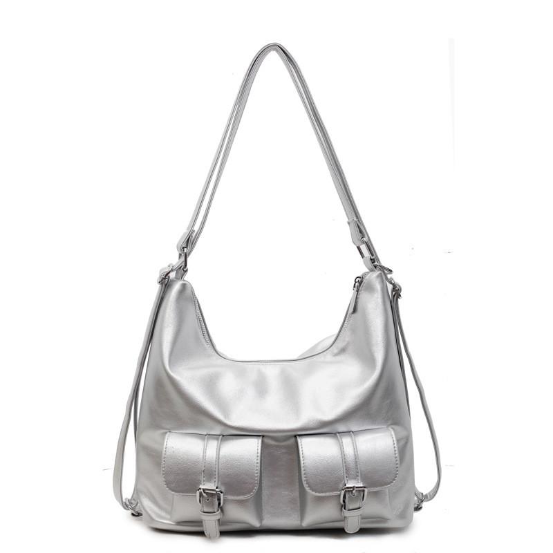 Однотонная карманная многоцветная сумка-тоут, сумка на одно плечо, сумка-подмышка, рюкзак, мода