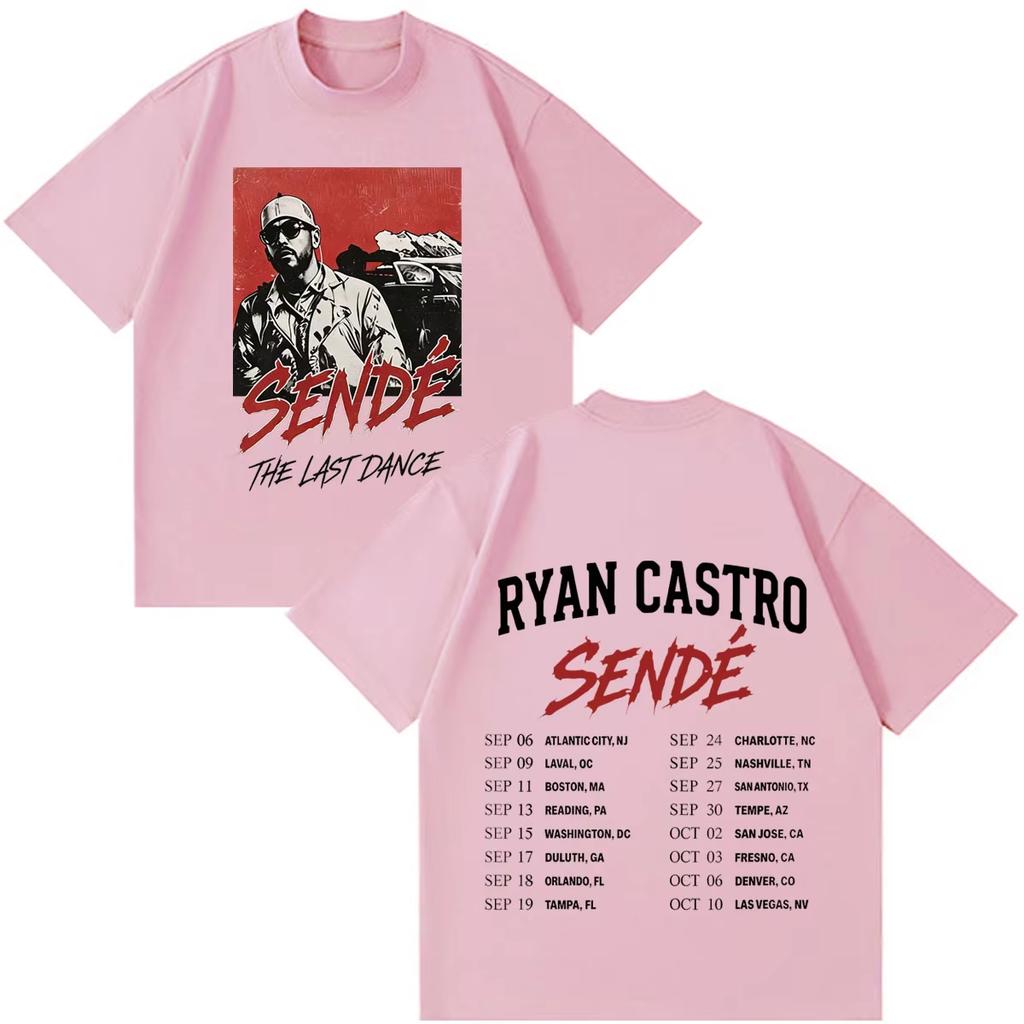 Summer Hot Sale Rapper Ryan Castro Sende Tour 2026 Print T-shirts Y2K Men Women Print Crew Neck Casual T Shirt Breathable Streetwear Casual Tees