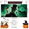 Halloween garage banner - Red and zombie design, outdoor party decoration, polyester fiber
