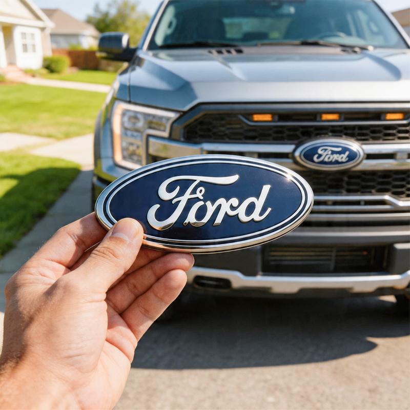 AJW1 Hot Car Front Grille Logo Hood Logo Badge Sticker Trunk Accessories For Ford Focus Ranger mk2 mk3 Fiesta mk7 Mondeo SMAX Kuga 3D